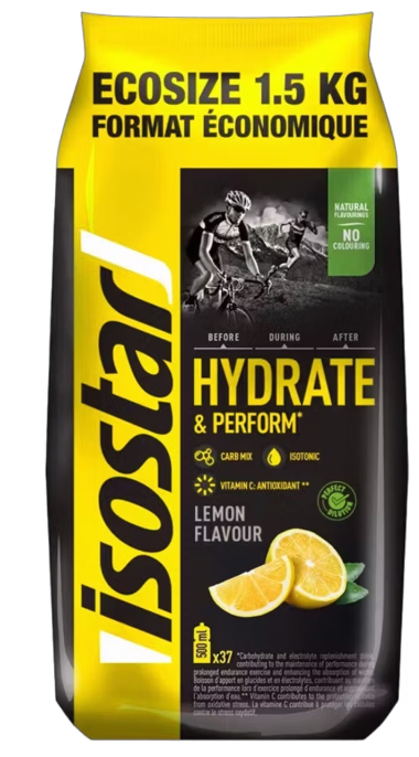 Isostar Hydrate & Perform isotonisches Sportgetränkepulver – Zitrone – 1,5 kg