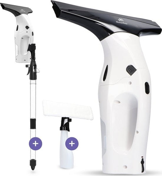 Motionflow Vacuum Fensterwischer mit Verlängerung 61cm - Elektrischer Fensterreiniger mit Soaker - Wiederaufladbar