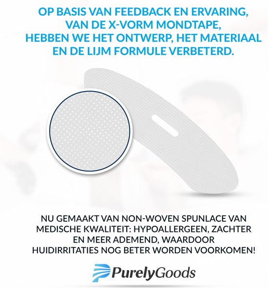 PurelyGoods® Mundklebeband - 90 Stück - Anti Schnarch - Mundklebeband - Mundklebeband - Myotape - Mundpflaster