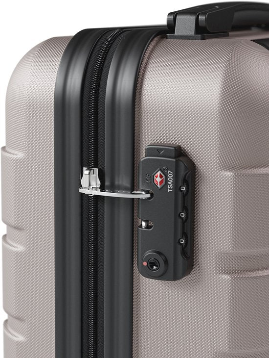 TRVLMORE Handgepäckkoffer – 40 x 30 x 20 cm – Unter-dem-Sitz-Koffer – 24 l – TSA-Schloss – 2 Rollen – Roségold
