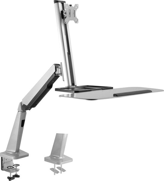 Sitz-Steh-Arbeitsplatz - Monitorhalterung mit Tastatur - Arbeitsstation