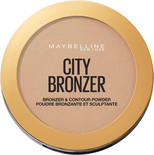 Maybelline City Bronzer Bronzingpuder – 200 Medium Cool – 8 g – Mattes Finish mit Kakaobutter – 7,4 x 7,4 x 1,3 cm