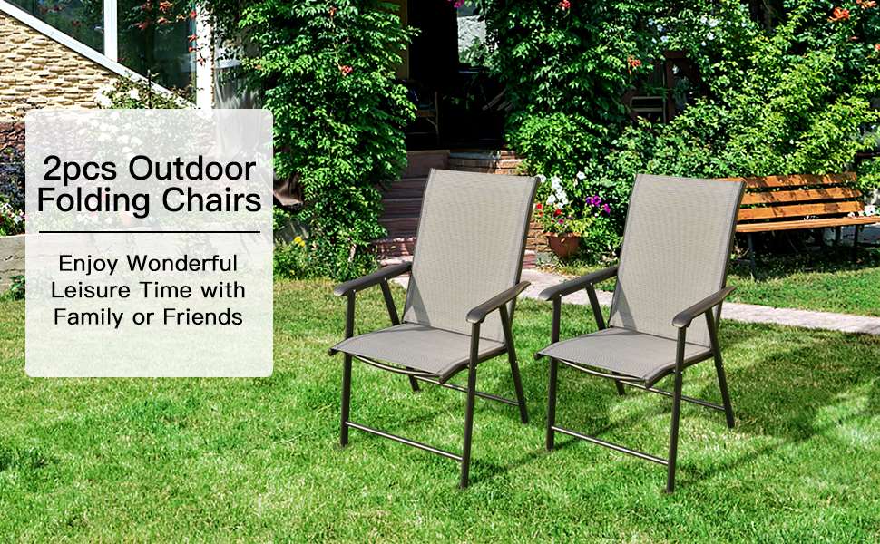 Coast 2er-Pack klappbare Campingstühle, grau