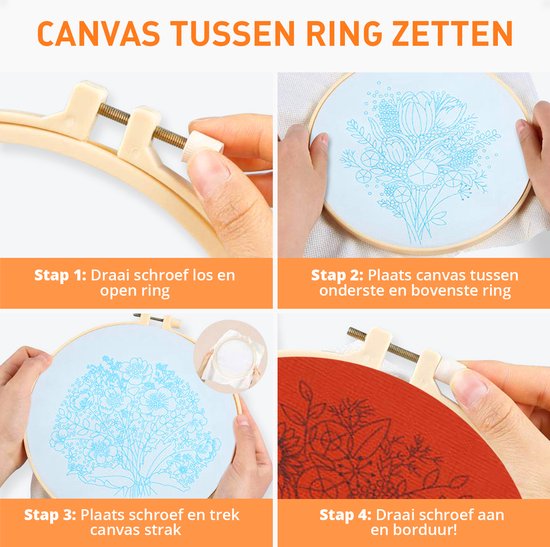 Happy Goods - Stickset Blumen - Stickset 3er Set - Sticksets für Erwachsene - Hobby und Kreatives - Sticken