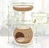 Yaheetech Kratzbaum mit Katzenkorb und Katzenhaus – Beige – 40 x 40 x 75 cm
