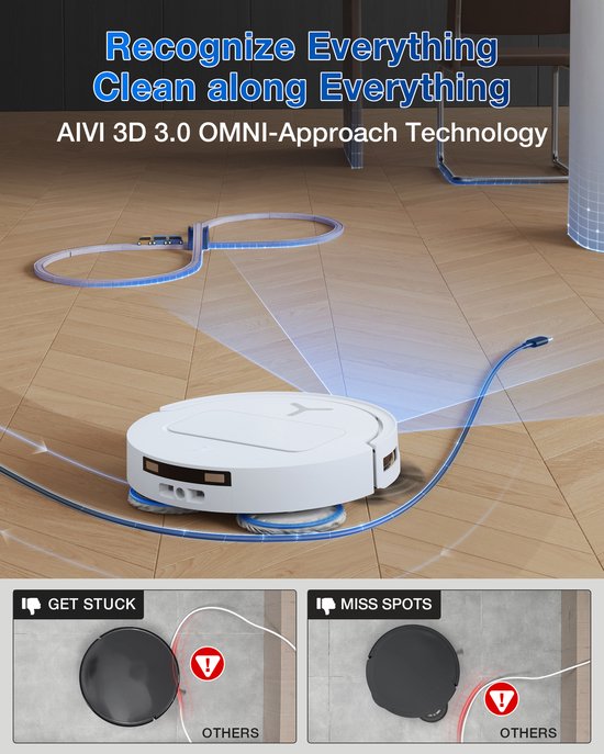 ECOVACS - DEEBOT T50 Omni weiß Gen 2 EU – Staubsauger- und Wischroboter – 21.000 Pa Saugkraft – Selbstreinigender Staubsaugerroboter mit Warmwasser-Wischsystem – Automatische Entleerungsstation – Geeignet für Tierhaare