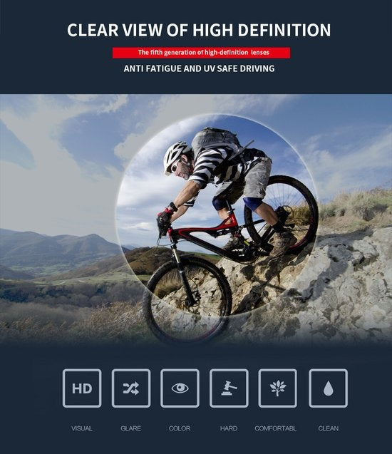 GarpexÂ¬Ã† Radsportbrille - Sportbrille - Polaroid Sonnenbrille - Sonnenbrille - Rennrad - Mountainbike - Motorrad - Schwarzer Rahmen, graue Gläser