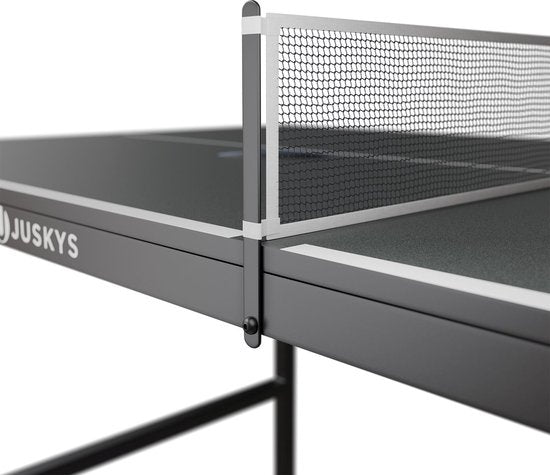 Juskys Mini-Tischtennistisch Flexi - 152 x 71 x 71 cm - Schwarz/Silber