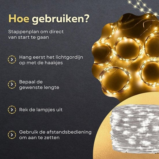 Giftmas LED-Lichtvorhang - draußen & drinnen - Inklusive Fernbedienung - 8 Modi, 300 LEDs - 3x3m