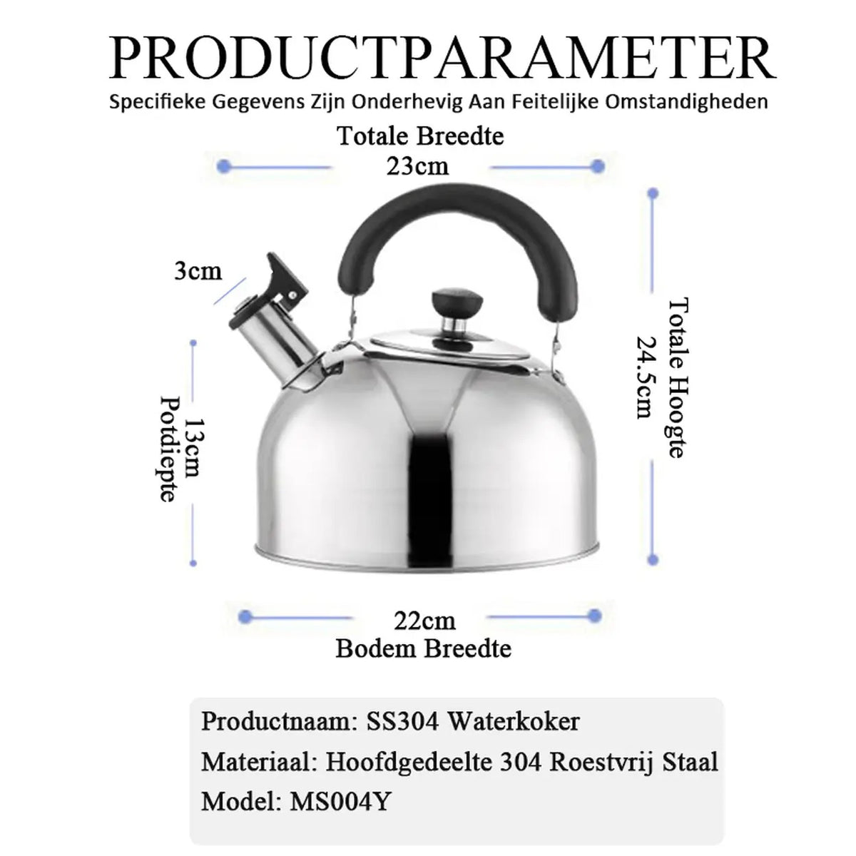 Maxcook MS004Y Wasserkocher – Edelstahl 304 – 4 l