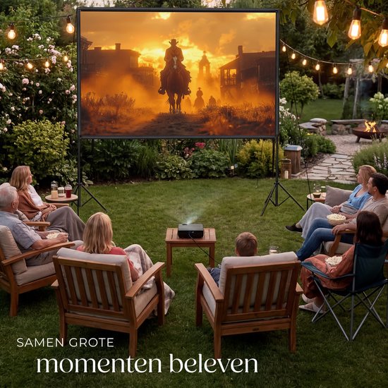 tectake® Beamer Leinwand - 120 Zoll (305 cm) - 16:9 Projektionswand mit Doppelstativ - 4K HD - aufrollbar - ausziehbar - Projektionstuch - Präsentationswand - Heimkino - inklusive Tragetasche
