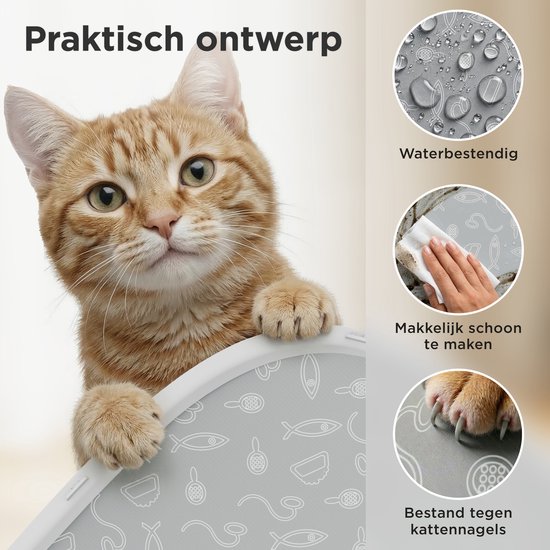 TrevoPet® Katzentoilettenmatte – Wasserdichte Katzentoilettenmatte für selbstreinigende Katzentoiletten – Kratzfeste Katzenmatte – Innenmatte aus Oxford-Stoff – Schutzmatte – 41 x 40 cm