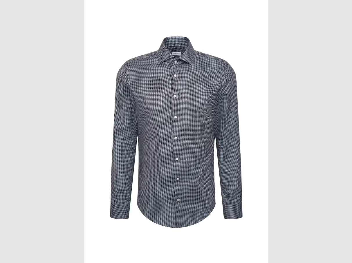 Seidensticker - Spreizbares Kent Business-Hemd - Slim Fit & eisenfrei - Navy - Größe 39
