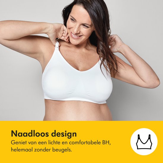 Medela Keep Cool Ultra BH – Nahtloser Still-BH – Schwangerschafts-BH mit 6 atmungsaktiven Zonen – Soft-Touch-Material – Bequem und stützend – Weiß – Größe M