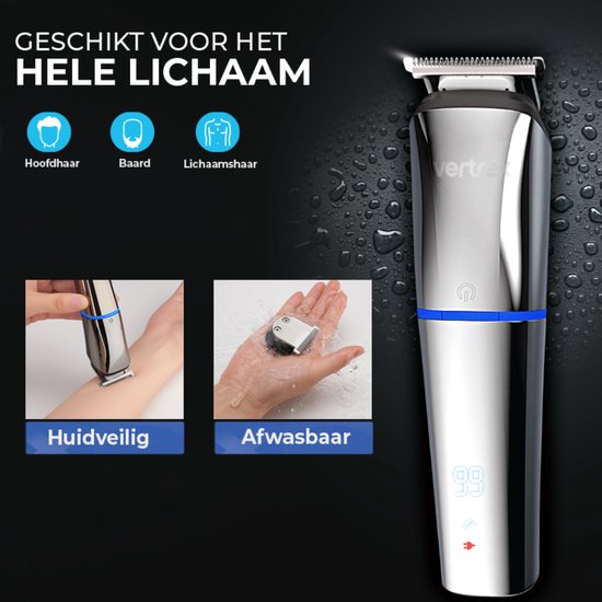 Vertrex 6 in 1 Barttrimmer Pro+ Bodygroomer Men - Nasentrimmer - Clipper - Rasierer - Trimmer Bart und Körper