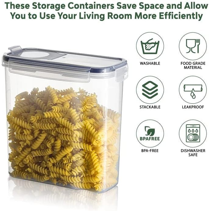 TNM Aufbewahrungsboxen mit Deckel - 4-teiliges Set (4 x 2,5 L) - Luftdicht & BPA-frei - Transparent - Ideal für Müsli, Mehl, Zucker und mehr - Aufbewahrungsboxen aus Kunststoff