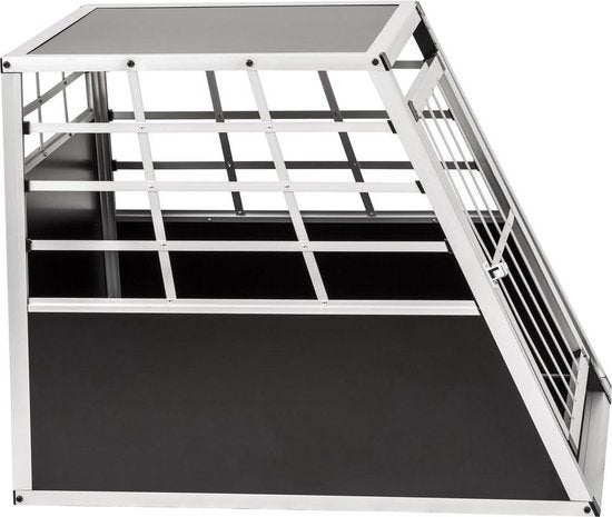 tectake - Hunde Transportbox - Single 54 x 69 x 50cm - Aluminium - Silber/Schwarz