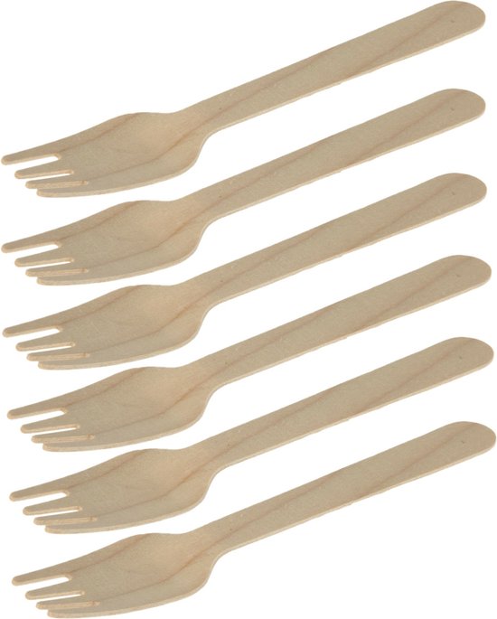 Einwegbesteck für Grillpartys, Geburtstage und Camping – Gabeln – 40 Stück – Holz – 16 cm – umweltfreundlich/kompostierbar