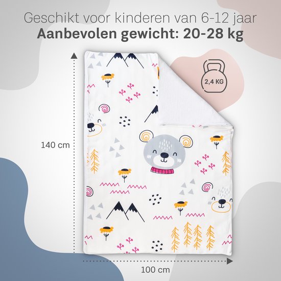 CozySense® Beschwerungsdecke Kind 2,4 kg - Beschwerungsdecke - Beschwerungsdecke mit GLASS-Flow® Druckverteilung - Waschbarer Bezug - Hypoallergen - Für Mädchen