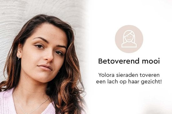 Yolora Damen Ohrringe mit Kalpa Camaka Kristallen - Farbe Silber - 18K Weißgold plattiert - Ohrstecker