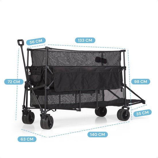 Mr. Fold Bolderkar XXL - faltbar - 600L - 300KG - Grün - geländegängige Räder