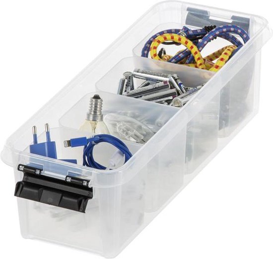 Orthex SmartStore Classic Aufbewahrungsbox mit Einteiler – transparent – 14 Liter – 3er-Set