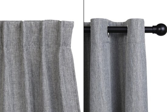 Lifa Living - Beige Luxusvorhänge - Verdunkelung - Polyester - Mit 8 Aufhängeringen - 150 x 260 cm