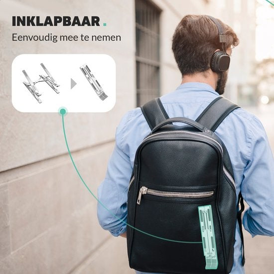 LURKÂ® Laptop-Ständer klappbar - Ergonomischer Laptop-Halter - Höhenverstellbar - Notebook/Buch/Tablet - Aluminium - 11 bis 17 Zoll