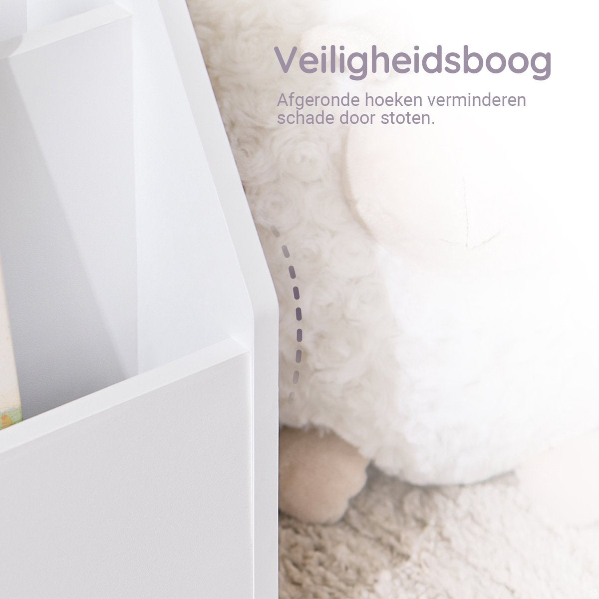 SoBuy Kinderbuchregal KMB32-K-W - Weiß - 70x60x30 cm - Sicher und praktisch