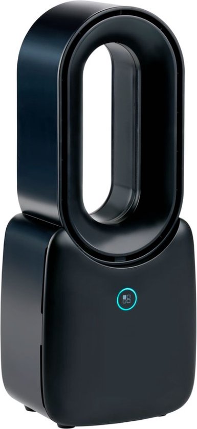 Lifetime Air Bladeless Fan - Leiser Ventilator mit drei Geschwindigkeiten - Kabelloser Tischventilator - Tischventilator mit LED-Stimmungslicht - USB-C wiederaufladbar - Kompaktes Design - 5W - Schwarz