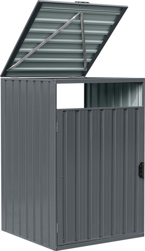 AXI Owen Metall-Containerverkleidung Anthrazit – Kliko-Verkleidung für 1 Abfallcontainer – max. 240 l – Gute Belüftung