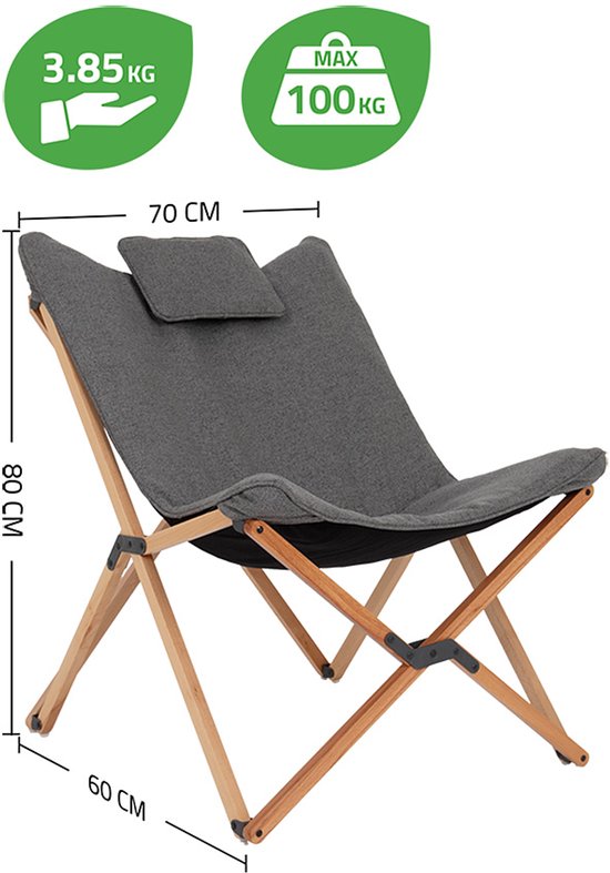 Bo-Camp – Urban Outdoor – Liegestuhl – Wembley – M – Nika – Grau