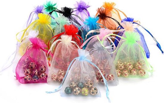 Faas Organza-Partysäcke - 100 Säcke - 10 Farben