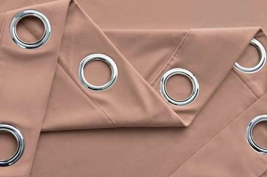 Larson – Samtvorhänge – 1,4 m x 2,5 m – Ringe – Rosa