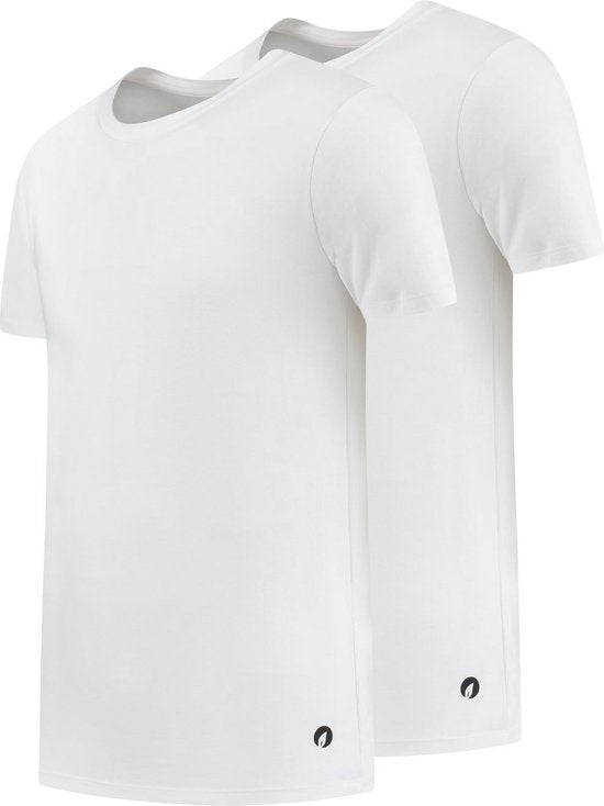 Apollo Herren-T-Shirt Bambus - Rundhalsausschnitt - 2er-Pack - Weiß - XL