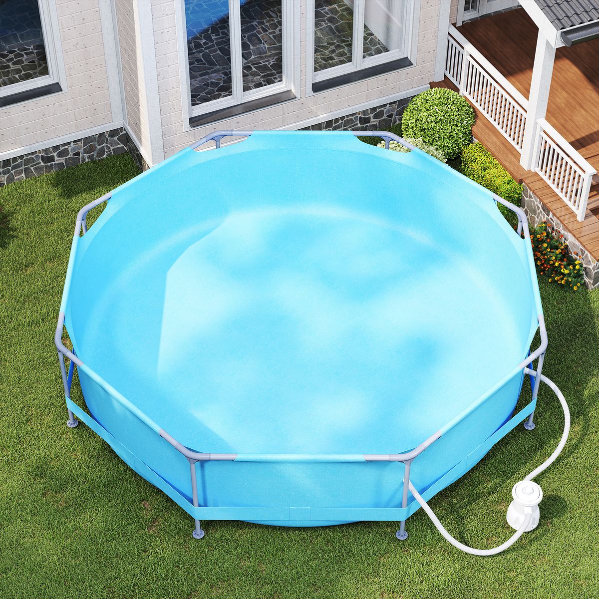 Coast Aufstellpool – Rundrahmen – mit Filterpumpe – 3 m x 76 cm – blau