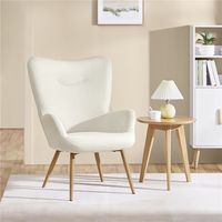 Yaheetech Loungesessel aus Cord mit hoher Rückenlehne 68 × 70 × 97,5 cm Beige