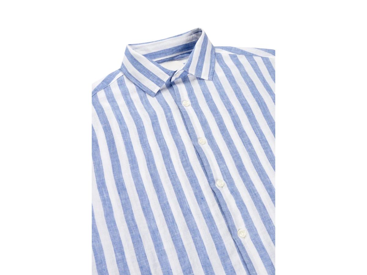 Van Harper Leinenhemd – Regular Fit – Größe M – Leaf Green Stripe