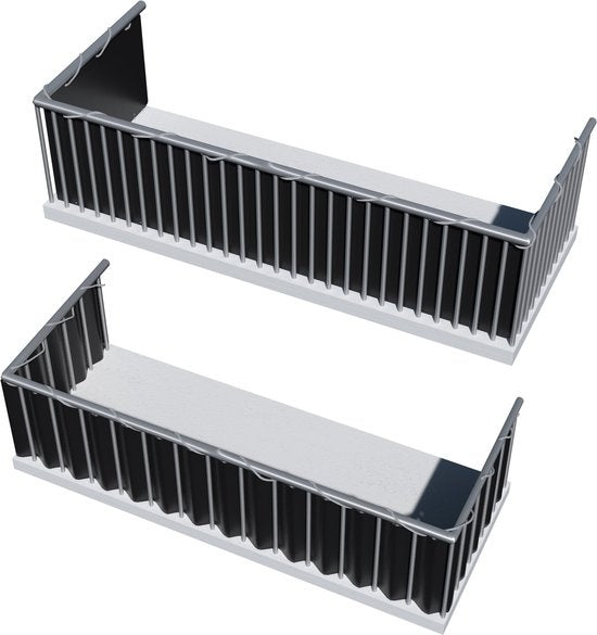 tectake - Balkongeländer Balkongeländer Gartenzaun - Höhe 90 cm - 6 Meter - schwarz - 402706