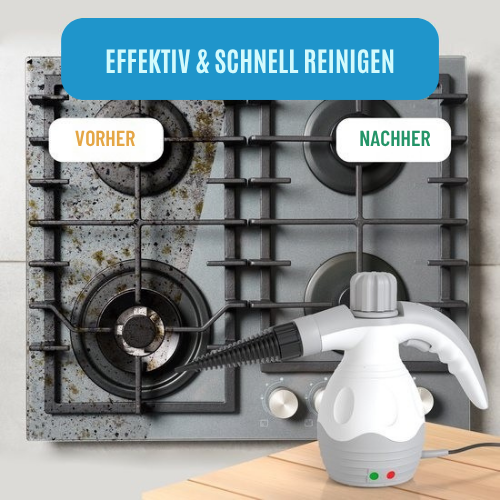 Strex - Dampfreiniger - 1200W - entfernt 99,9% Bakterien - 6 Aufsätze - Weiß