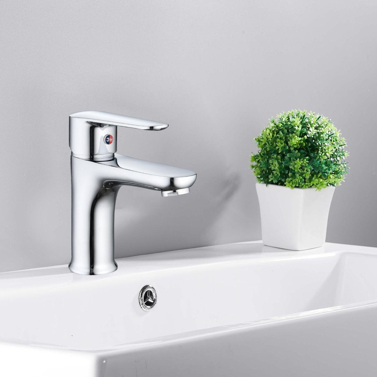 Inspire Badarmatur Silber mit Anschlüssen - Waschtischarmatur - Silber