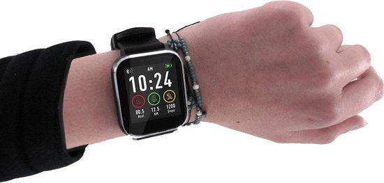 Denver Smartwatch mit Schrittzähler - Sportuhr mit Herzfrequenzmesser und Schlaf-Aktivitäts-Tracker - SW161 - Schwarz