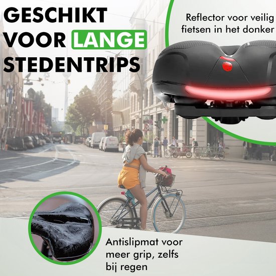 Travelhawk Fahrradsattel - City-Sattel - Extra komfortabel - Belüftung - Unisex - Schwarz