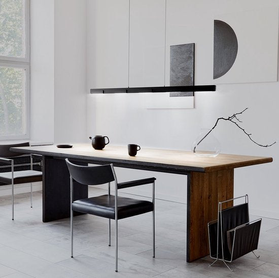 Hängeleuchte Bloc 3296ZW Schwarz, höhenverstellbar, aus Glas und Metall – Steinhauer, 120 cm, mit LED-Modul und Dimmfunktion