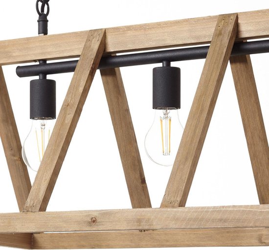 BRILLIANT - Matrix Nature - Pendelleuchte 4 Licht - 230 V - Holz antik - Schwarz Korund - Dimmbar