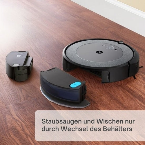 iRobot - Roomba Combo® i5 - Staubsaugerroboter mit Wischfunktion - Mit Ladestation - Ideal für Haustiere - i5176 - grau