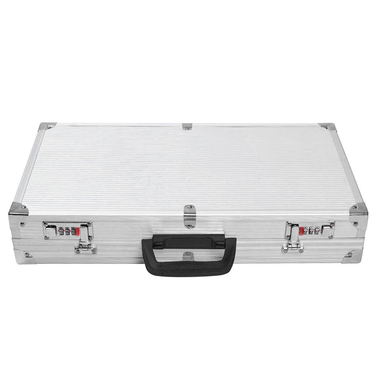 Coast Gewehrkoffer – Aluminiumrahmen – mit Zahlenschlössern – silber 47 x 25 x 8,5 cm