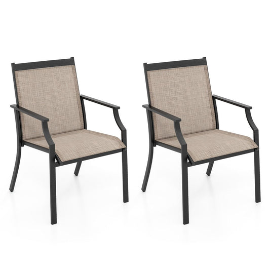 Coast Terrassenstühle 2 Stück - mit atmungsaktivem Sitz und Armlehnen - Braun
