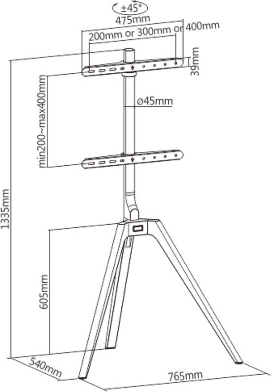 TV-Ständer Malerstaffelei Designstudio - drehbar - bis zu 65 Zoll