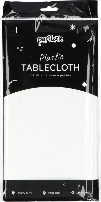 Partizzle 2x Plastik Einweg-Tischdecke - Braut zu sein Dekorationen - Weihnachten Hochzeit Hochzeit Dekoration - Geburtstag - Weiß - 274 x 137 cm